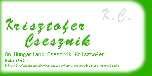 krisztofer csesznik business card